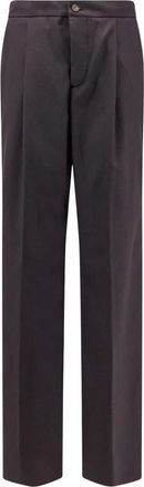 Hev&ograve; Rechte broek - Heren - Straight fit broeken - Bruin - S - Wol - Broeken
