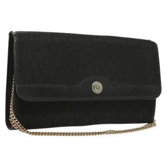 Dior Pre-owned Clutches, female, Black, Size: ONE SIZE Pre-owned Trotter Canvas Shoulder Bag