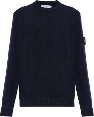 Stone Island Wool Sweater - Heren - Ronde hals truien - Blauw - S - Wol - Truien & Vesten
