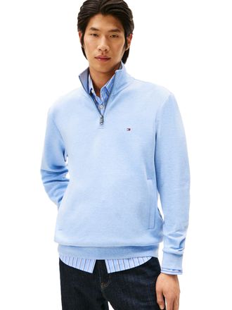 Tommy Hilfiger Mens Medium Weight 1/4 Zip Sweatshirt, Vessel Blue Heather, XL