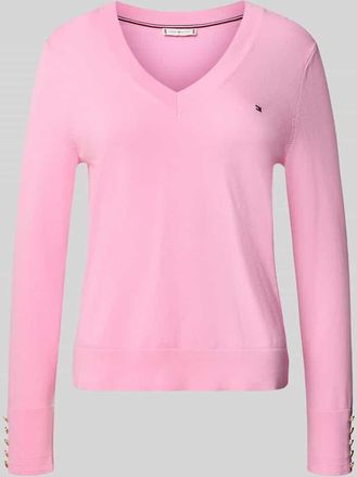 Tommy Hilfiger Regular Fit Strickpullover aus reiner Baumwolle in Hellrosa, Gr&ouml;&szlig;e XL