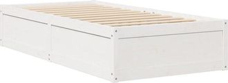 vidaXL Vidaxl - Bed Frame without Mattress White 90x190 cm Single Solid Wood Pine