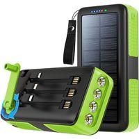 OEM Bater&iacute;a Externa Solar Compacta Con Cable De Manivela Integrado, Bater&iacute;a Externa De Emergencia Impermeable Con Linterna Led, Bater&iacute;a Externa Multifunci