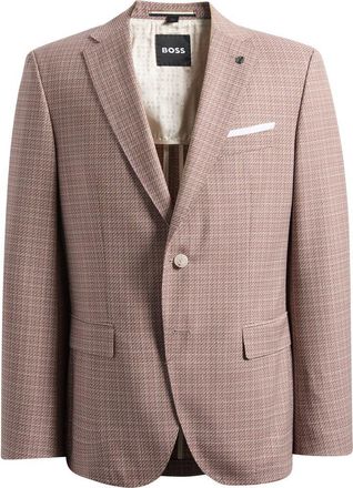 BOSS Hutson Slim Fit Red Check Virgin Wool Sport Coat in Open Red at Nordstrom, Size 46 Regular