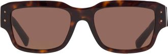 Dolce & Gabbana Dark Brown Rectangular Mens Sunglasses DG4483 502/73 54