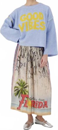 Me369 Long Wide Drop-Sleeve Sweater In Good Vibes