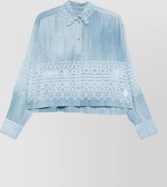 Ermanno Scervino shirt lace detailing buttoned cuffs collared neck