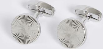 Moss Silver Round Pinwheel Cufflinks