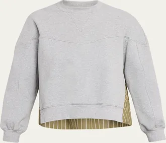 3.1 Phillip Lim Long-Sleeve French-Terry Combo Top