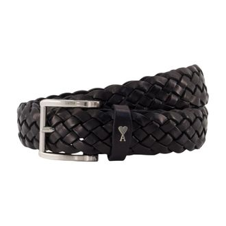 Ami Accessoires, unisex, Zwart, 95 CM, Leer, Paris Paris Gevlochten Riem