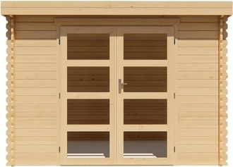 VENTE-UNIQUE.COM Cobertizo de jard&iacute;n madera maciza color natural claro