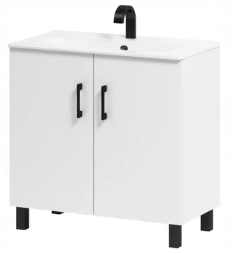 OEM Mobiletto Da Bagno Viki 80 Con Lavabo, Bianco