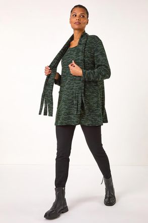 Roman Scarf Longline Stretch Tunic Top