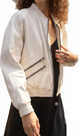 Mauritius Hariet Leather Jacket In Off White