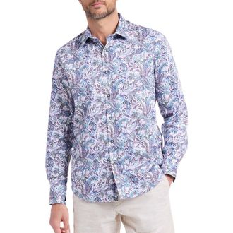 Robert Graham Buckingham Button-Up Shirt in Blue at Nordstrom, Size Xxx-Large