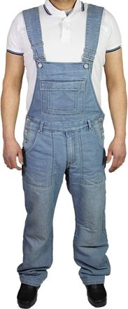 KAM McCarthy Jeans Mens Denim Lightwash Blue Dungarees King Size Overalls