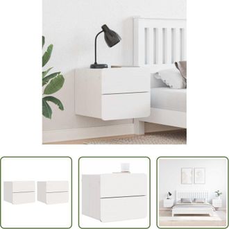 vidaXL vidaXL Comodino in legno - Comodino 2 pcs Bianco 39 x 34 x 33 cm Legno di pino massello