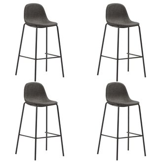 vidaXL Vidaxl - Taburetes De Cocina 4 Unidades Tela Gris Oscuro
