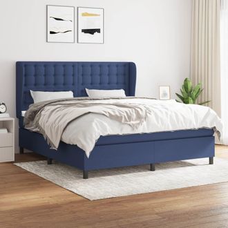 vidaXL Vidaxl - Cama Box Spring Con Colch&oacute;n Tela Azul 180x200 Cm