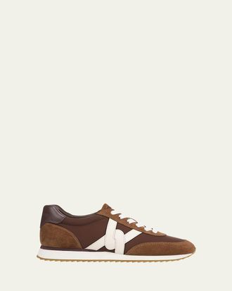 Veronica Beard Penrose Mixed Leather Runner Sneakers