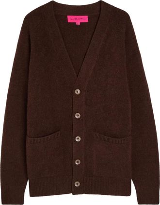 The Elder Statesman Cardigan con scollo a V - Marrone