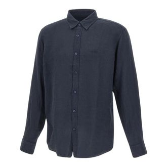 HUGO BOSS Regular-fit overhemd van linnen - Heren - Casual Overhemden - Blauw - M - Linnen - Overhemden