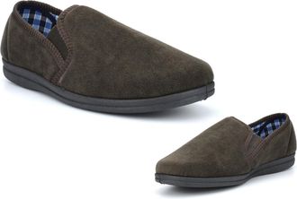 Generic Mens Slip On Slippers Size 6 Boys Slippers Size 10 Slip On Slipper Mens Extra Large Slipper Memory Foam Extra Large Sizes 6-14 Brown 10 UK