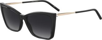 Carolina Herrera Womens 57 mm Black Gold Sunglasses