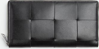 Bottega Veneta Cassette Zip Around Wallet - Black - Man - 100% Calfskin
