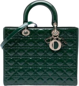 Dior Pre-owned Handbags, female, Green, Size: ONE SIZE Pre-owned Lady Dior Bag