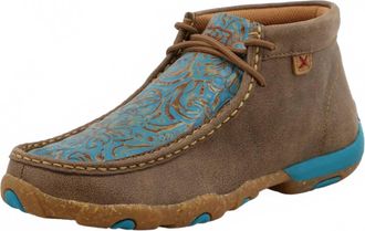 Twisted X Boots Womens Chukka Driving Moc Shoe In Bomber & Turquoise