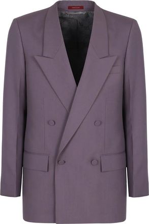 Gucci Double-breasted Jasje - Heren - Blazers - Paars - 2XL - Polyester - Jassen