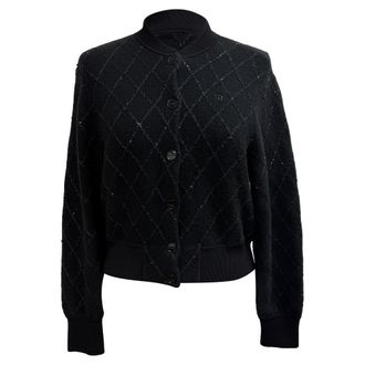 Sandro Sandro Cabaret Cardigan Sweater in Black Wool