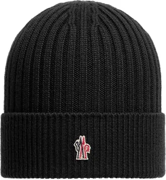Moncler Wool Beanie Black Size One size