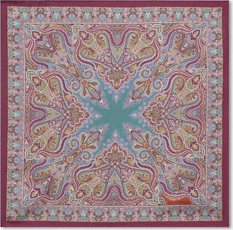 Etro Quadratisches Seidenfoulard mit Fantasiemuster Fedora