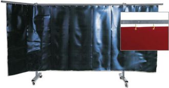 Kemper Biombo De 3 Piezas Con Cortina Lama, Mejor Protecci&oacute;n Contra Radiaciones, Proyecciones De Soldadura Y Salpicaduras Kemper Rojo
