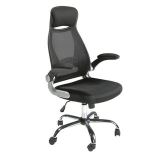 Angel Cerd&aacute; Black Fabric Swivel Office Chair Height-Adjustable