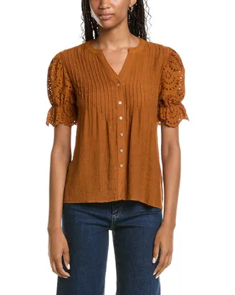 Nanette Lepore Eyelet Sleeve Blouse