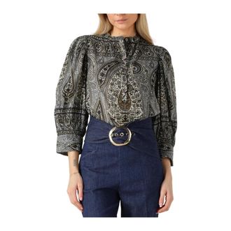 Antik Batik Overhemden, Dames, Zwart, M, Dames Blouses Taya Blouse