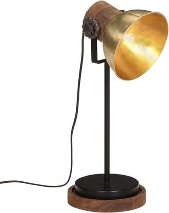 vidaXL L&aacute;mpara De Escritorio Lat&oacute;n Vintage 25 W E27 17x17x50 Cm Vidaxl