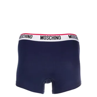 Moschino Logo Waistband Cotton Briefs - Navy
