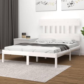 vidaXL Estructura De Cama Madera Maciza Blanco 200x200 Cm Vidaxl