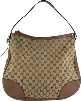 Gucci Pre-owned Shoulder Bags, female, Brown, Size: ONE SIZE Pre-owned Canvas Shoulder Bag