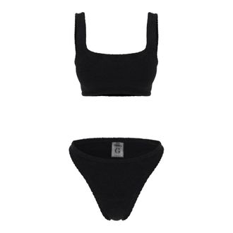 Hunza G Bikinis, female, Black, Size: ONE SIZE Xandra Bikini M Crinkle Black