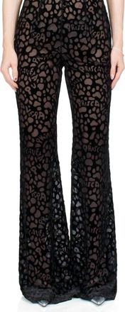PriscaVera Pv Paws Fitted Flared Pants In Black