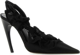 Nensi Dojaka Womens Black Satin Pumps Scarpe Con Tacco High Heel Shoes