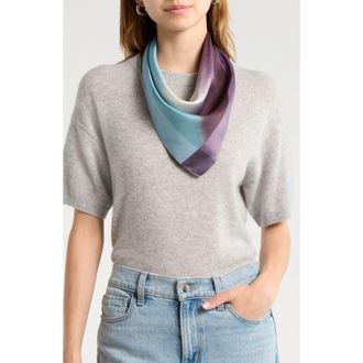 Nordstrom Print Silk Square Scarf in Pale Blue Burst at Nordstrom