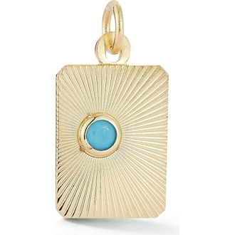 Ember Fine Jewelry 14K Gold Turquoise Dog Tag Charm Pendant at Nordstrom Rack