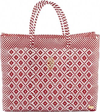 Lola's Bag Womens Travel Handmade Aztec Tote Bag And Clutch In Red