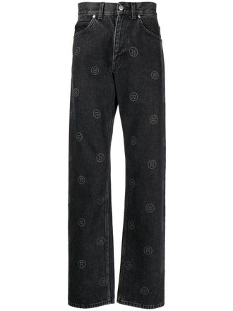 Martine Rose Jeans dritti con stampa - Nero